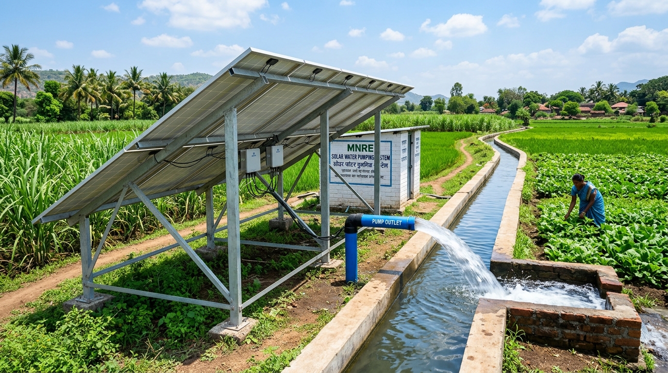 Community Solar Water Pump Field Installation in Odisha