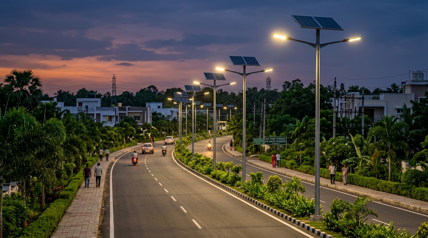 Panchayat Solar Street Lighting Unit Installation